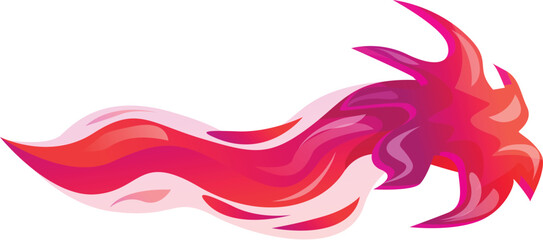Poster - Abstract red and pink fire effect flowing to the right on a white background
