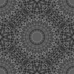 Poster - Abstract seamless mandala pattern background design - mosaic kaleidoscope gray vector wallpaper