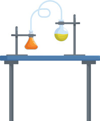 Poster - Illustration of chemical experiment being conducted in laboratory setting