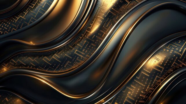 Abstract Background, a sophisticated blend of metallic gold highlights set against a deep, rich background with intricate patterns, evoking a sense of grandeur and elegance.