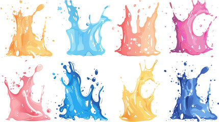 Poster - Vibrant Abstract Splash Set: Colorful Liquid Art Collection