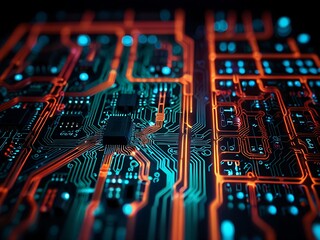 Poster - Abstract background technology circuit bord, processor, electrical, chip, communication, motherboard, computer, circuit board, illustration, microchip