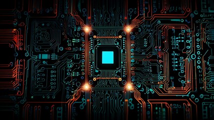 Abstract background technology circuit bord, processor, electrical, chip, communication, motherboard, computer, circuit board, illustration, microchip