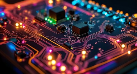 Poster - Abstract background technology circuit bord, processor, electrical, chip, communication, motherboard, computer, circuit board, illustration, microchip