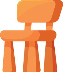Poster - Simple wooden chair standing on four legs, furniture for sitting, isolated on white background