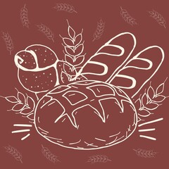 bakery background, croissant and bread background