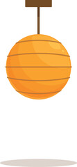 Poster - Round orange ceiling lamp is hanging and spreading warm light