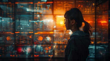 In a holographic environment, images and holograms surround the individual