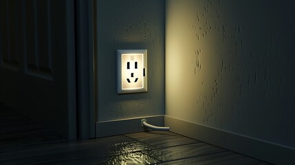 Canvas Print - Within the householdan electric outlet plug is in the spotlight very detailed and realistic shape