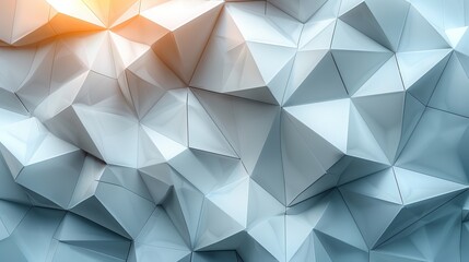 Poster - polygon mosaic background in gray and white, ideal for businesses and corporations.