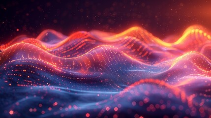 Wall Mural - Using gradient wave lines for banner, presentation, template, web design, cyberspace, big data, analytics, digital era, information technology, innovative concepts.