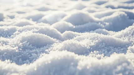 Canvas Print - Fluffy white snow texture in nature