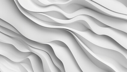 Poster - This seamless white wave texture pattern background has a monochromatic design concept and is elegant and minimalist
