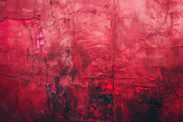 Wall Mural - Abstract red painted weathered wall background.