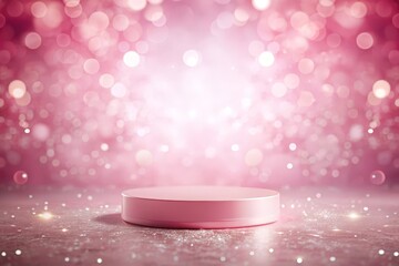 Wall Mural - an empty podium with bright lights and a focused spotlight.