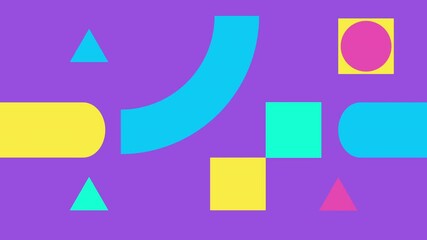 Wall Mural - abstract loop geometric motion design. geometric shape animation in bright colors. 4k resolution ani