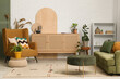 © Pixel-Shot - Interior of modern room with armchair, chest of drawers and sofa