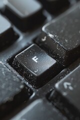Poster - A close-up shot of a computer keyboard covered in water