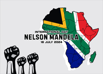 Happy Nelson Mandela Day. political leader and philanthropist who served as the first president. vector poster design