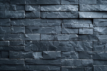 Close-up of a dark stacked stone wall texture, perfect for backgrounds and architectural designs, showcasing intricate details and patterns.