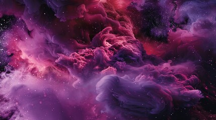 Wall Mural - abstract cosmic nebula with pink and purple swirls