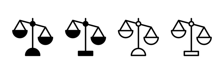 Poster - Scales icon vector isolated on white background . Law scale icon. Justice sign