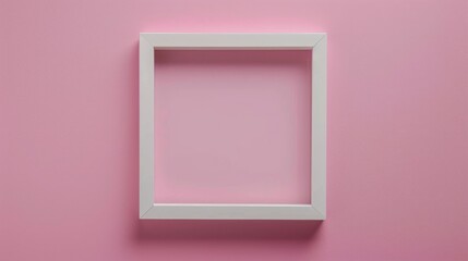 Poster - Empty white frame on pink background