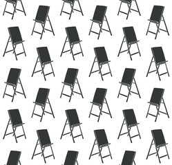 Canvas Print - Vector seamless pattern of hand drawn sketch doodle easel isolated on white background