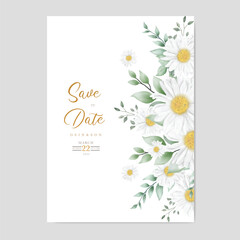 Wall Mural - watercolor chrysanthemum invitation card