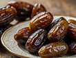 © Rafli - dates close up. date palm background. Date palm on a traditional craftsman market.Horizontal image.