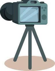 Poster - Professional digital camera mounted on a tripod is ready to capture the perfect shot
