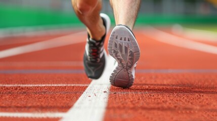 Poster - A runner is on a track with a white line