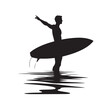 © MSTMIM - silhouette of Men with surfboard vector illustration