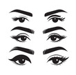 © MSTMIM - man and woman isolated vector eyes and eyebrows silhouette illustration