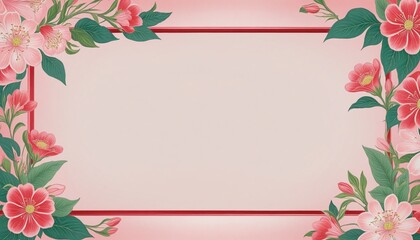 Wall Mural - frame with flowers japanese design card design or wall paper