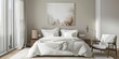 © kwanchaift - A cozy bedroom with a simple bed, white linens, and a single piece of artwork on the wall, demonstrating the serene beauty of minimalist decor