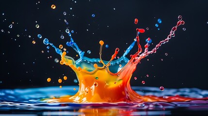 Wall Mural - Vibrant Color Splash in Water