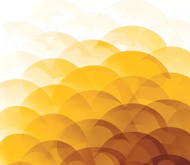 Poster - Abstract background with yellow and beige color, geometric shapes in the form of circles and semi-circles, vector illustration, paper cutout style