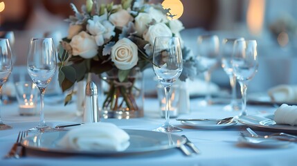 card for the name of the guest on the table seating of guests at the banquet