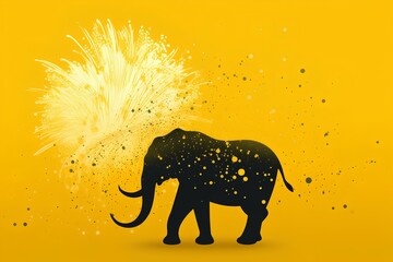 Sticker - illustration of an elephant made by midjourney