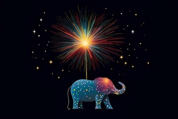 Poster - illustration of an elephant made by midjourney