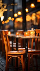 Sticker - a wooden table with a bottle of wine on it