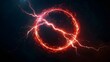 © Dackshina - Red fire shocking circle lightning electricity spark plasma explosion blast intense bright background