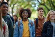© senyumanmu - diverse College students walking together outdoors