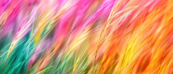 Poster - Colorful abstract grass in motion for Ultrawide Screen 21:9