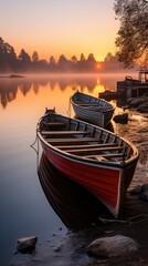 Canvas Print - a boat that is red and white