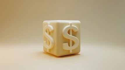 Poster - 3D Rendered Dollar Sign Cube