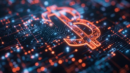 Poster - Digital Dollar Sign on a Circuit Board