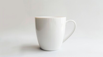 Poster - White ceramic coffee mug on a white backdrop