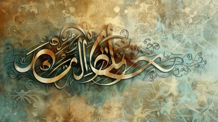 Poster - Arabic Calligraphy Art with Gold Accents